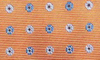 Shop Canali Medallion Silk Tie In Orange