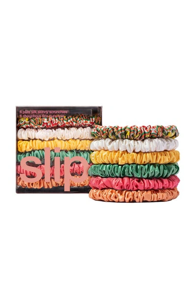 Shop Slip Pure Silk 6-pack Skinny Scrunchies In La Dolce Vita