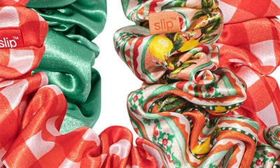 Shop Slip Pure Silk 3-pack Scrunchies In Positano