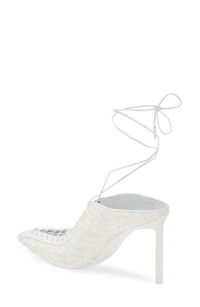 Shop Givenchy Show Lace-up Pointed Toe Pump In Ivory