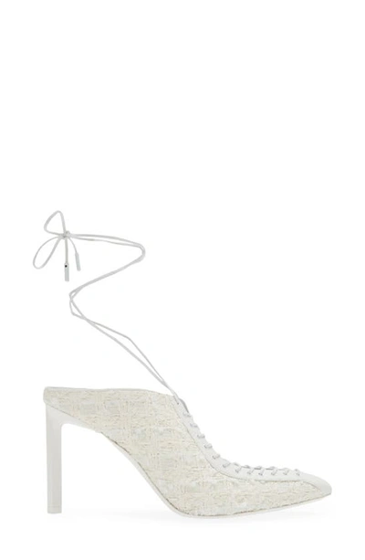 Shop Givenchy Show Lace-up Pointed Toe Pump In Ivory