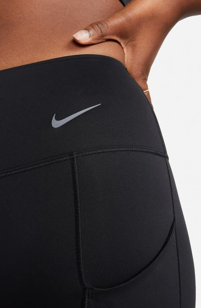 Shop Nike Dri-fit Go High Waist 7/8 Leggings In Black/ Black