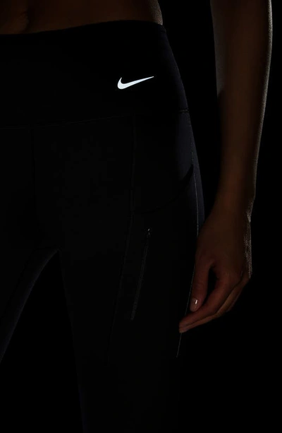 Shop Nike Dri-fit Go High Waist 7/8 Leggings In Black/ Black