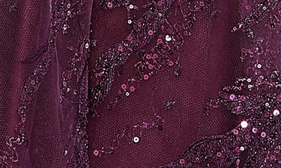 Shop Fabulouss By Mac Duggal Sequin Tulle Cocktail Dress In Plum