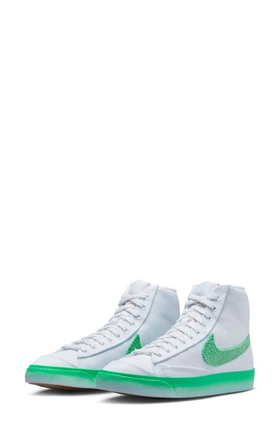 Shop Nike Blazer Mid '77 'airbrush' Basketball Sneaker In White/ Spring Green/ Green