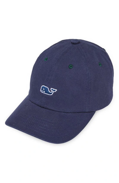 Shop Vineyard Vines Kids' Embroidered Whale Cotton Baseball Cap In Vineyard Navy