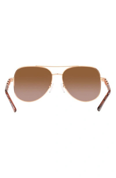 Shop Michael Kors Chianti 58mm Aviator Sunglasses In Rose Gold