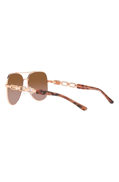 Shop Michael Kors Chianti 58mm Aviator Sunglasses In Rose Gold