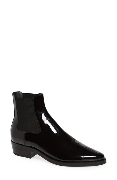 Shop Fear Of God Eternal Cowboy Pointed Toe Patent Chelsea Boot In Black