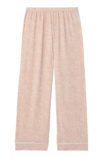 Shop Eberjey Gisele Print Jersey Knit Pajamas In Animale Rose Cloud/ Ivory