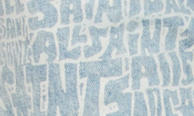 Shop Allsaints Zoey Logo Print High Waist Straight Leg Jeans In Indigo Blue