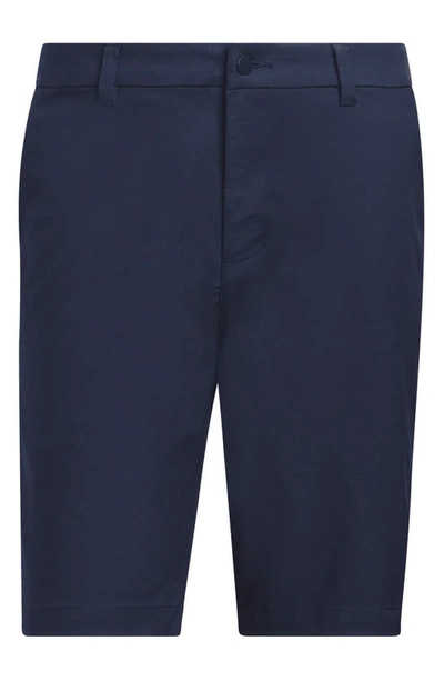 Shop Adidas Golf Go-to Flat Front Stretch Twill Golf Shorts In Collegiate Navy