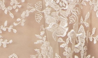 Rya Collection Plus Size Darling Long Embroidered Lace Robe In Champagne