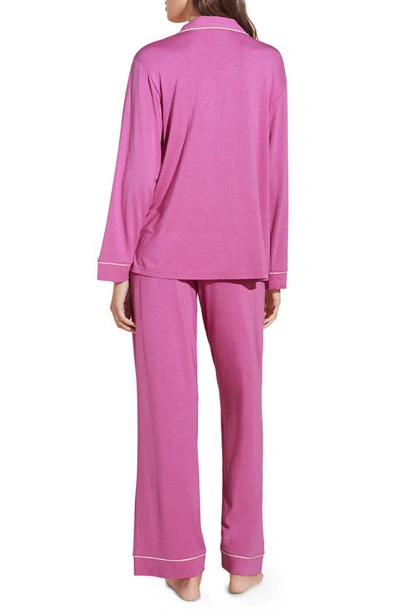 Shop Eberjey Gisele Jersey Knit Pajamas In Italian Rose/ Ivory