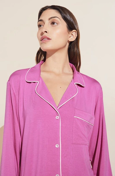 Shop Eberjey Gisele Jersey Knit Pajamas In Italian Rose/ Ivory