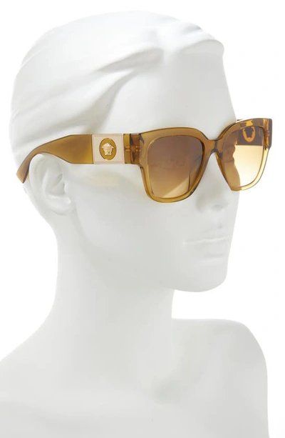 Shop Versace 54mm Pillow Sunglasses In Transparent Sand