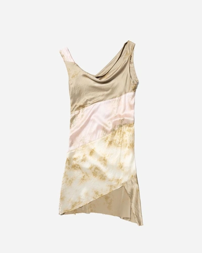 Shop Aries Silk Spiral Dress In Brown