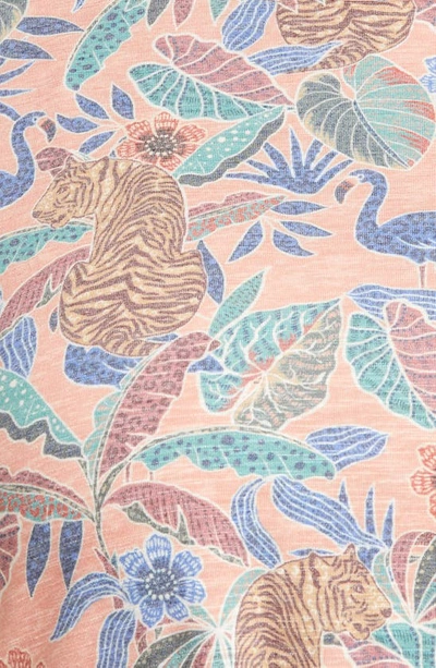 Wit & Wisdom Floral Twist Hem Top In Dusty Papaya Multi