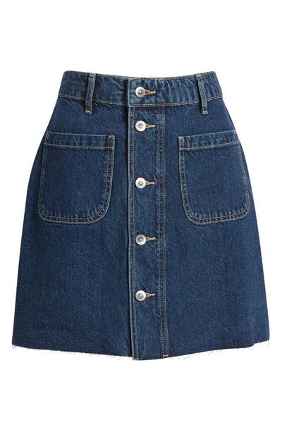 Shop Boden Button Through Denim Skirt In Indigo