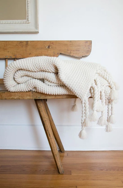 Shop Pom Pom At Home Trestles Oversize Throw Blanket In Antique White
