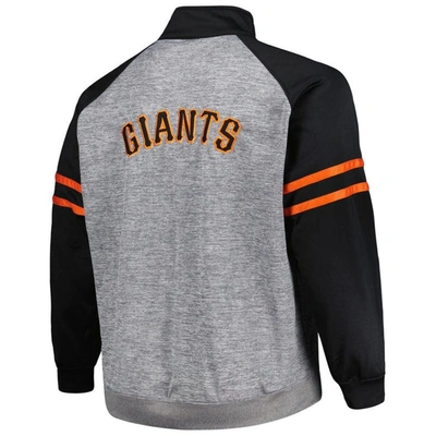 Shop Profile Black/heather Gray San Francisco Giants Big & Tall Raglan Full-zip Track Jacket