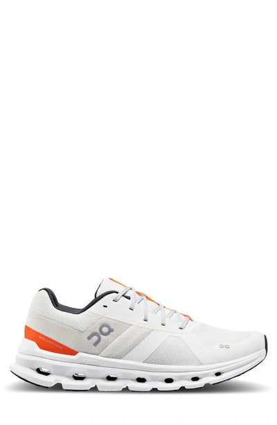 On Cloudrunner Running Shoe In Undyed White/ Flame