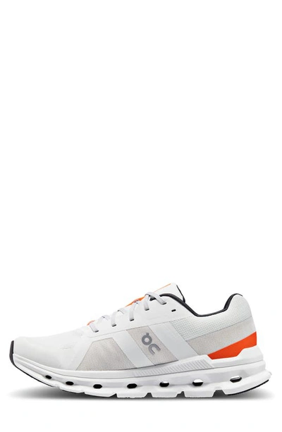 On Cloudrunner Running Shoe In Undyed White/ Flame