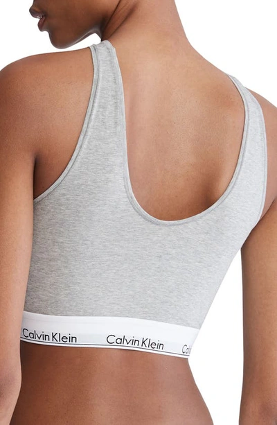 Shop Calvin Klein Modern Cotton Blend Bralette In Grey Heather