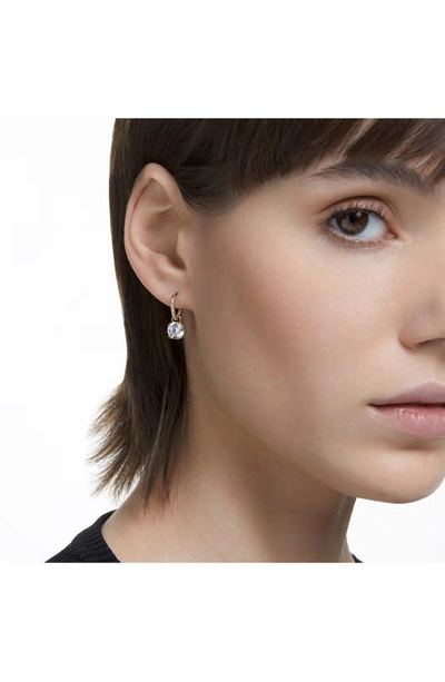 Swarovski Silver-tone Constella Crystal Drop Earrings In Yellow