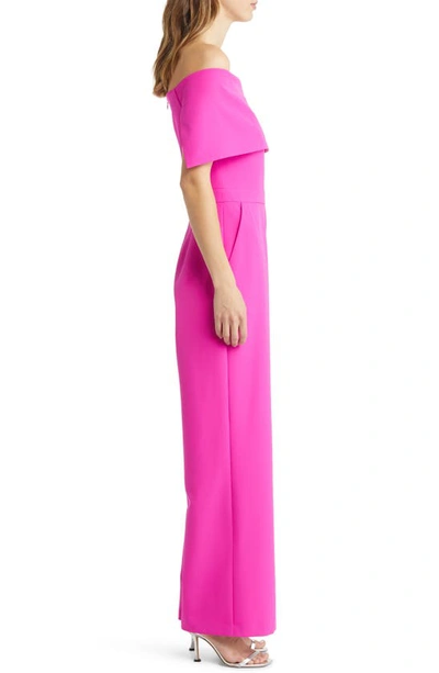 Shop Vince Camuto Off The Shoulder Jumpsuit In Hot Pink