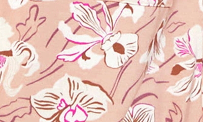 Shop Eberjey Sleep Chic Crop Pajamas In Fiore Rose Cloud/ Ivory