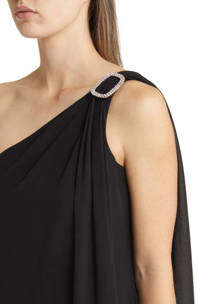 Shop Vince Camuto Rhinestone Detail One-shoulder Cocktail Dress In Black