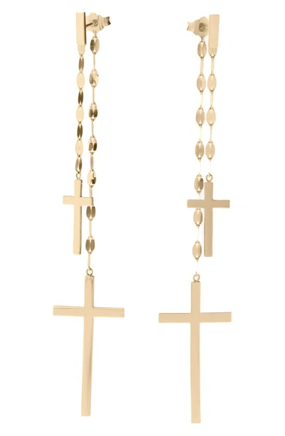 Shop Lana Double Cross Linear Earrings In Yellow