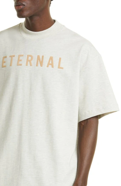 Shop Fear Of God Eternal Cotton Graphic T-shirt In Warm Heather Oatmeal