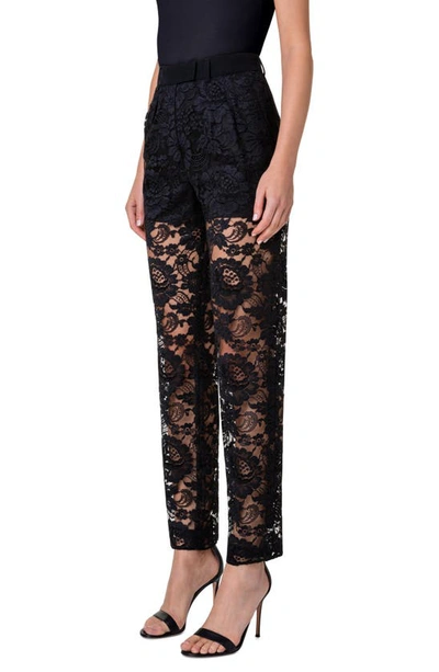 Shop Akris Fidelia Floral Lace Pants In 009 Black