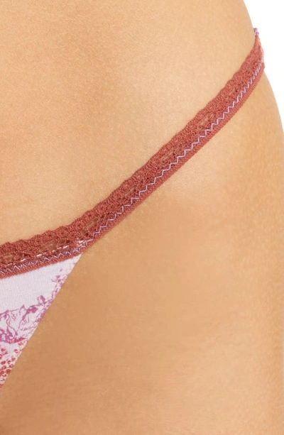 Shop Free People Intimately Fp Lace Trim Thong In Wisteria Combo
