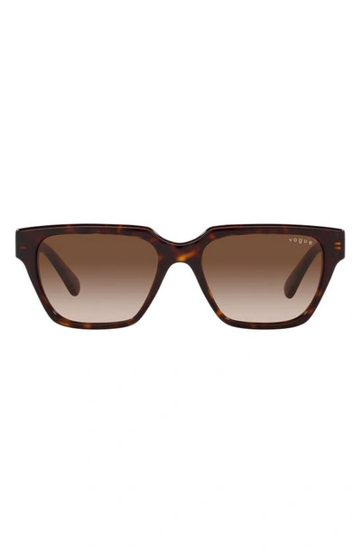 Shop Vogue 55mm Gradient Rectangular Sunglasses In Dark Havana