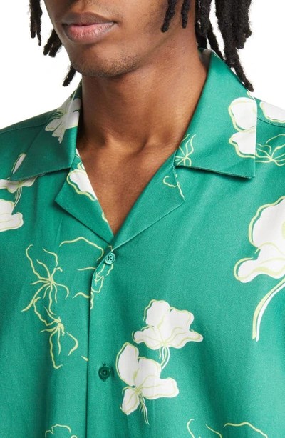 Shop Saturdays Surf Nyc Canty Mānoa Floral Short Sleeve Camp Shirt In Pine Green