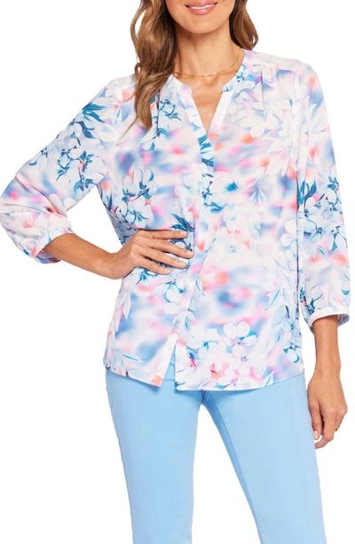 Shop Nydj Pintuck Blouse In Windsong