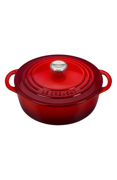 Shop Le Creuset Signature 2.75 Quart Enamel Dutch Oven In Cerise