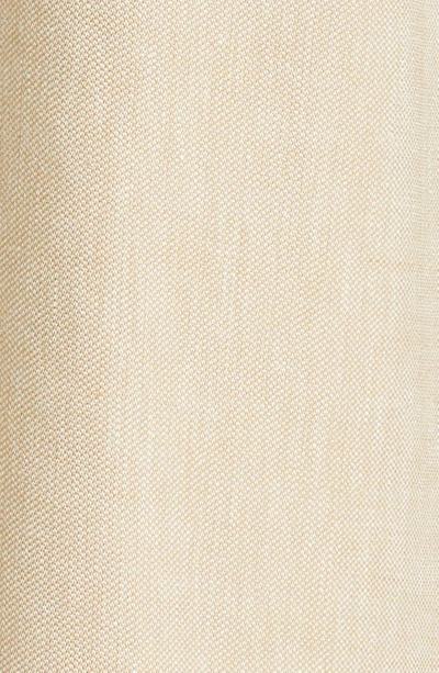 Shop Veronica Beard Aubrie Flare Crop Linen Blend Pants In Khaki Multi