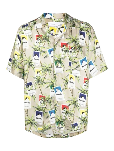 Shop Rhude Silk Shirt In Multicolour
