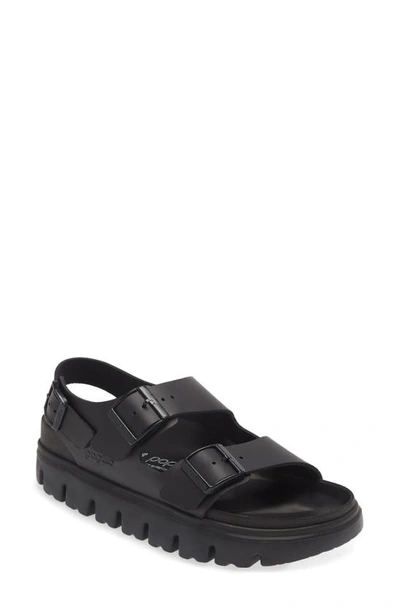 Birkenstock Strappy Sandals With Buckle And Chunky Sole In Black