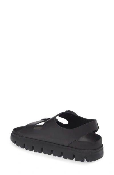 Birkenstock Strappy Sandals With Buckle And Chunky Sole In Black