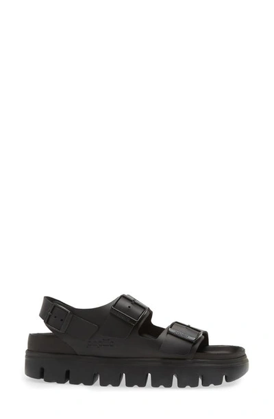 Birkenstock Strappy Sandals With Buckle And Chunky Sole In Black