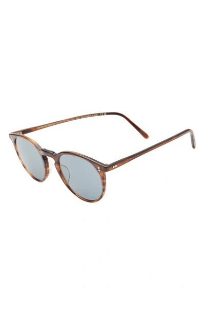 Shop Oliver Peoples O'malley 48mm Phantos Sunglasses In Brown Wood