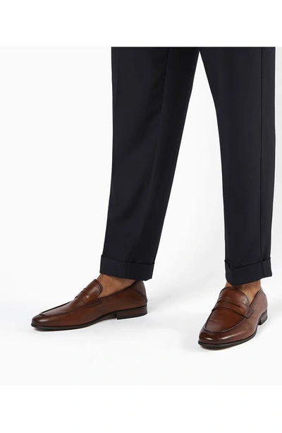 Dune London Sync Collapsible Heel Penny Loafer In Tan