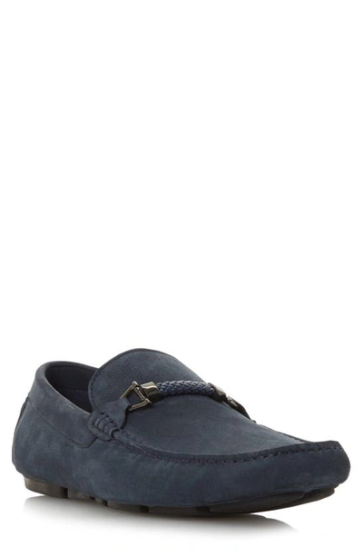 Shop Dune London Beacons Braided Bit Driving Loafer In Navy