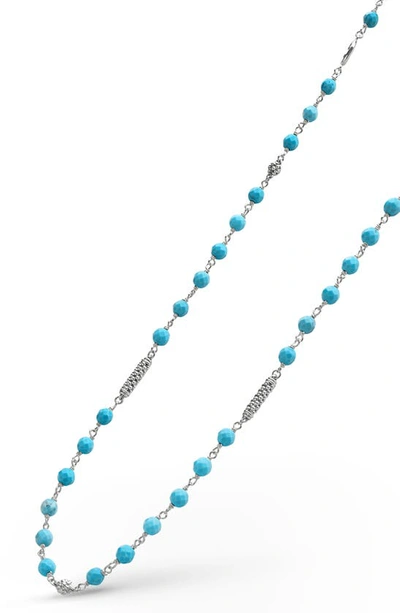 Lagos Caviar Icon Turquoise Bead Necklace In Turquoise