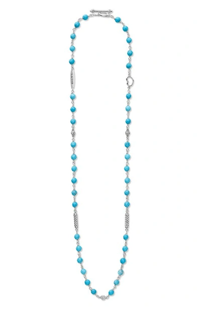 Lagos Caviar Icon Turquoise Bead Necklace In Turquoise